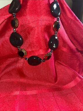 Black and Gold Beaded Statement Necklace
